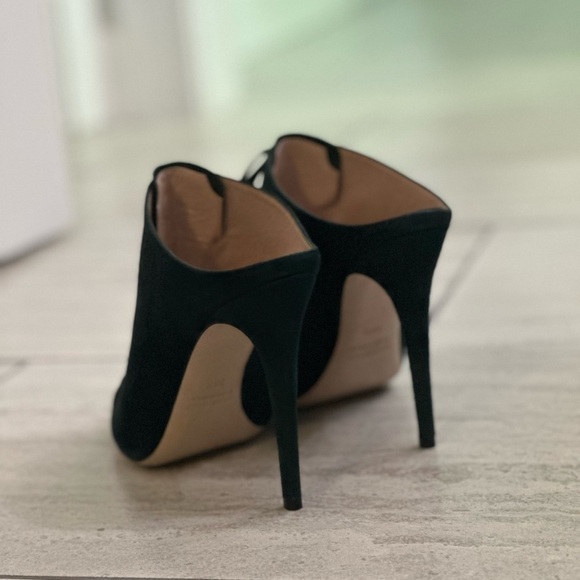 Miu Miu - Green Suede - Peep Toe Lace Up Mule heel - size 38.5 - EUC - Picture 7 of 10